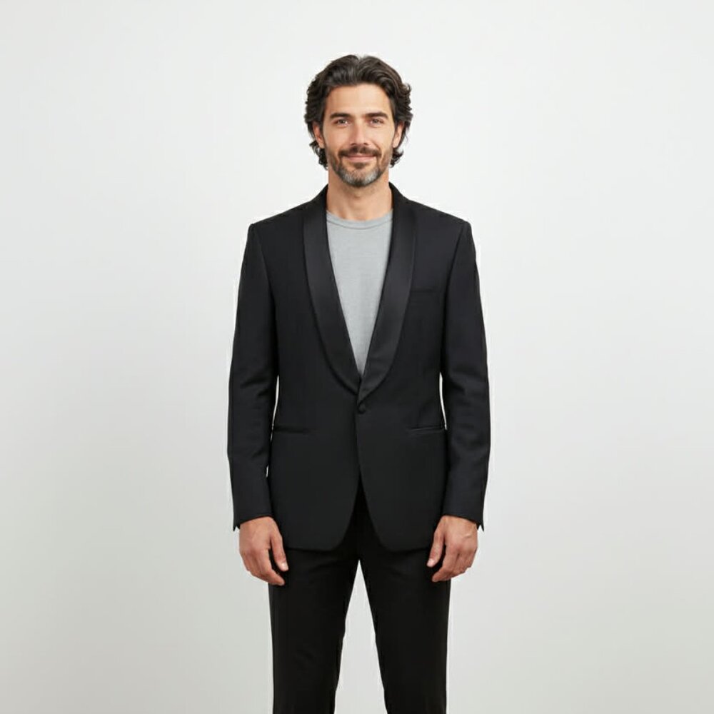 CANALI 100% PURE WOOL SHAWL STYLE TUXEDO JACKET - SIZE: 58 (XXL)